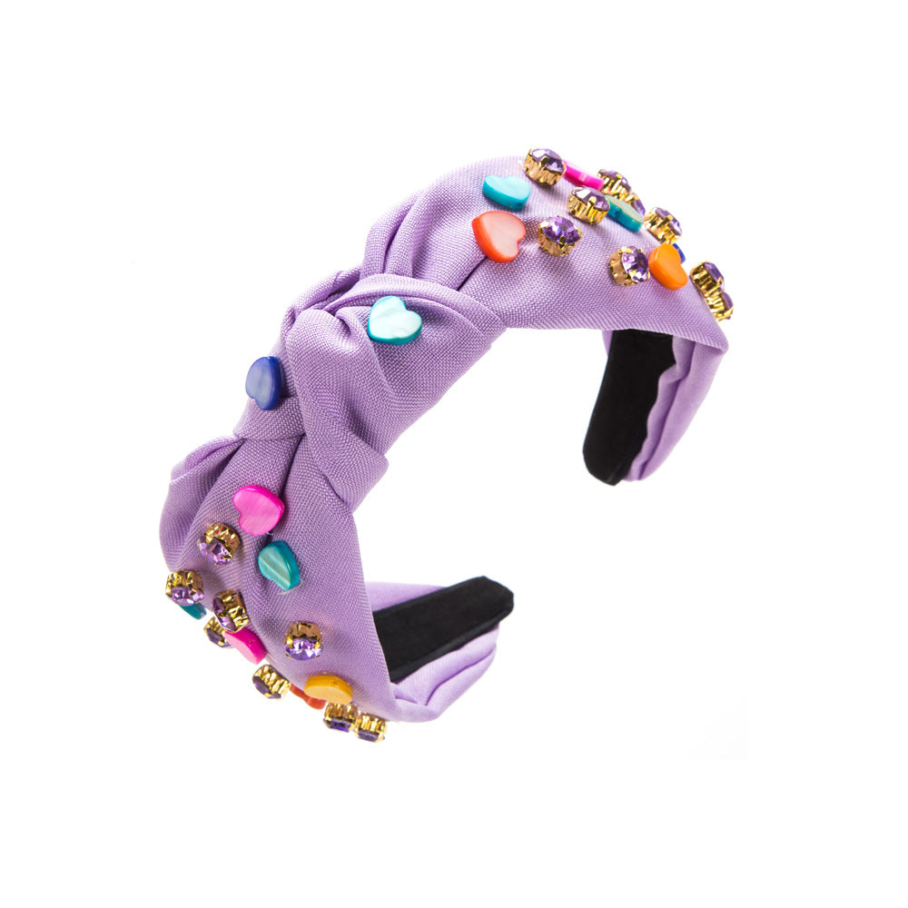 Wholesale Valentine's Day Candy Color Heart Shape Diamond Headband